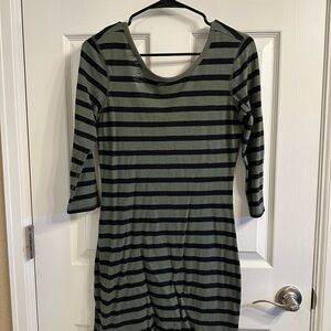 Express | Green and Black Striped Mini Dress